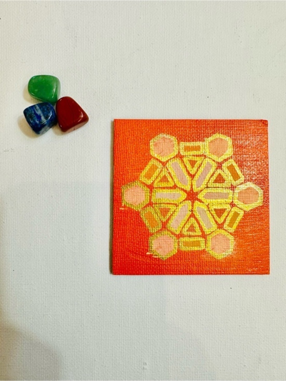 Sunset Geometry Mandala Mini Canvas Magnet